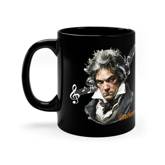 Beethoven Wearing Headphones Coffee Mug