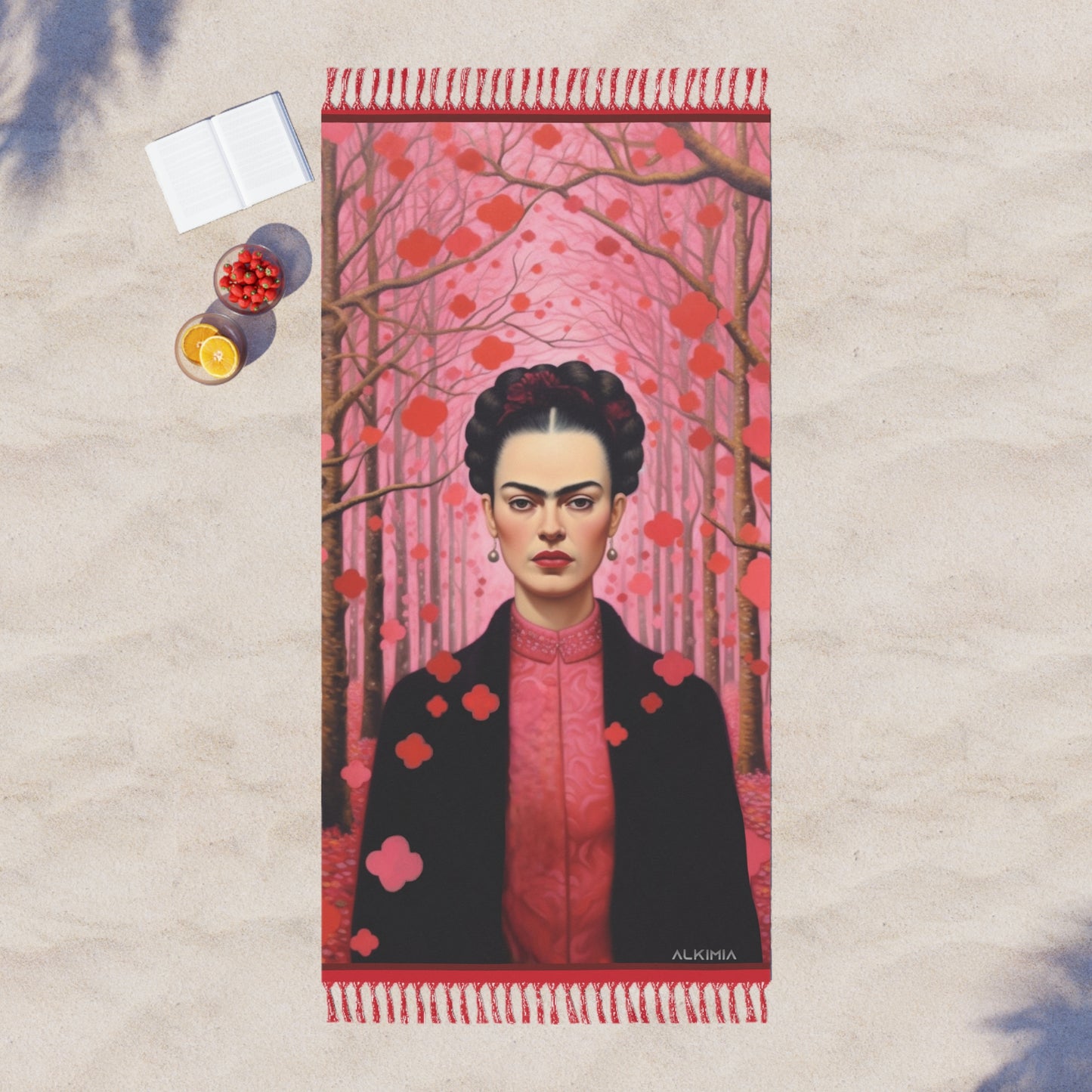 Frida Kahlo Boho Beach towel