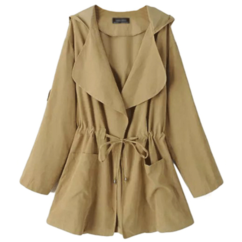 Hooded trench coat