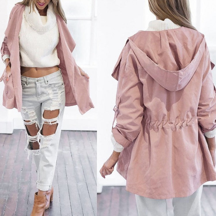 Hooded trench coat