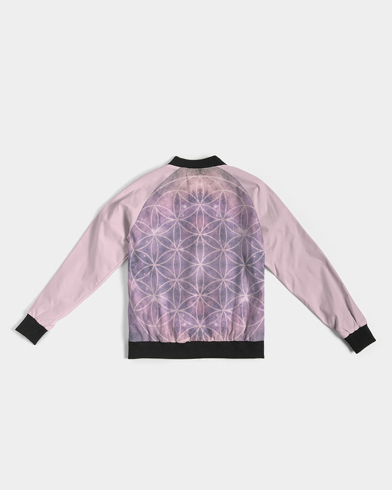 Flower of Life in Rose Women's Bomber Jacket