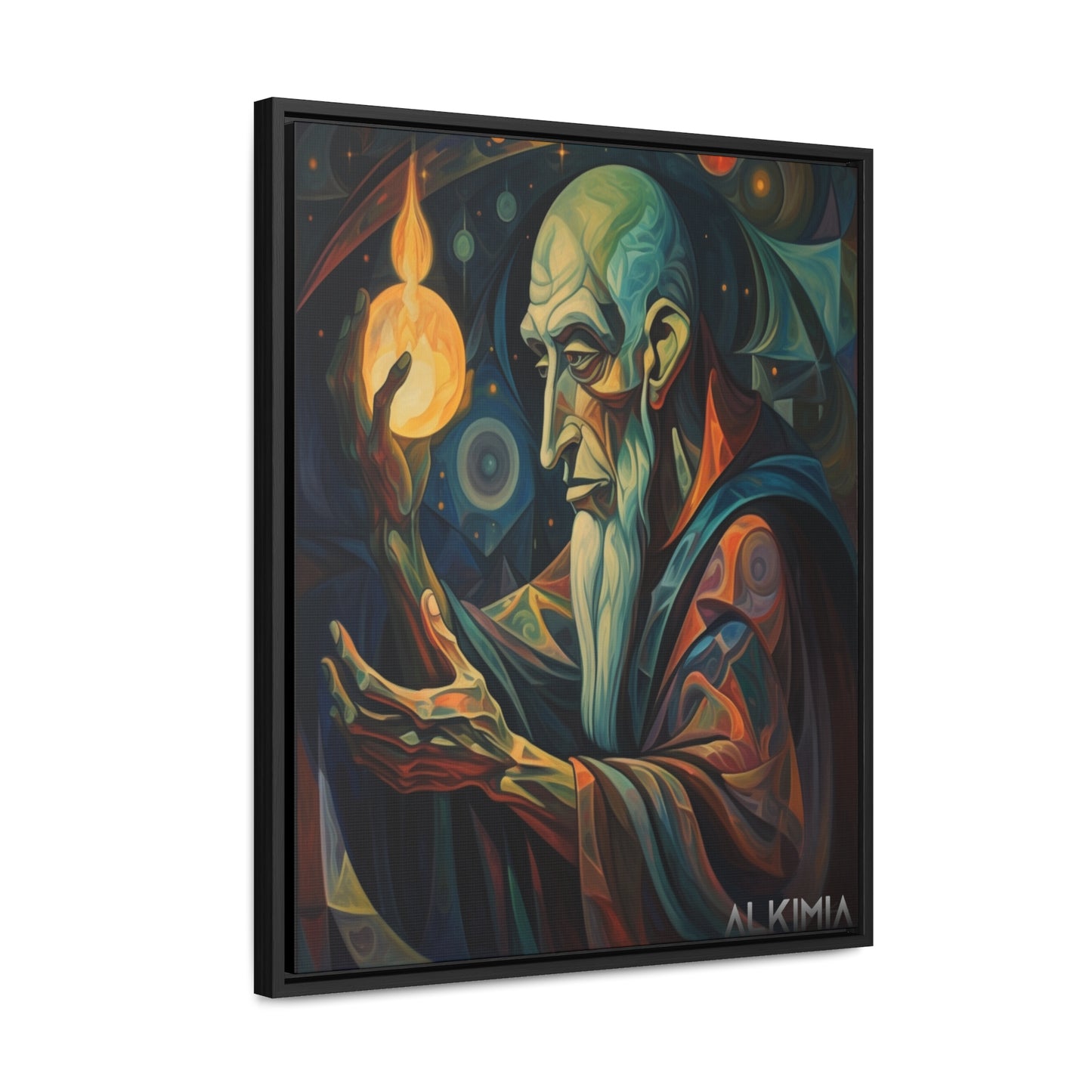 Alchemist and Philosopher's Stone Canvas and Frame