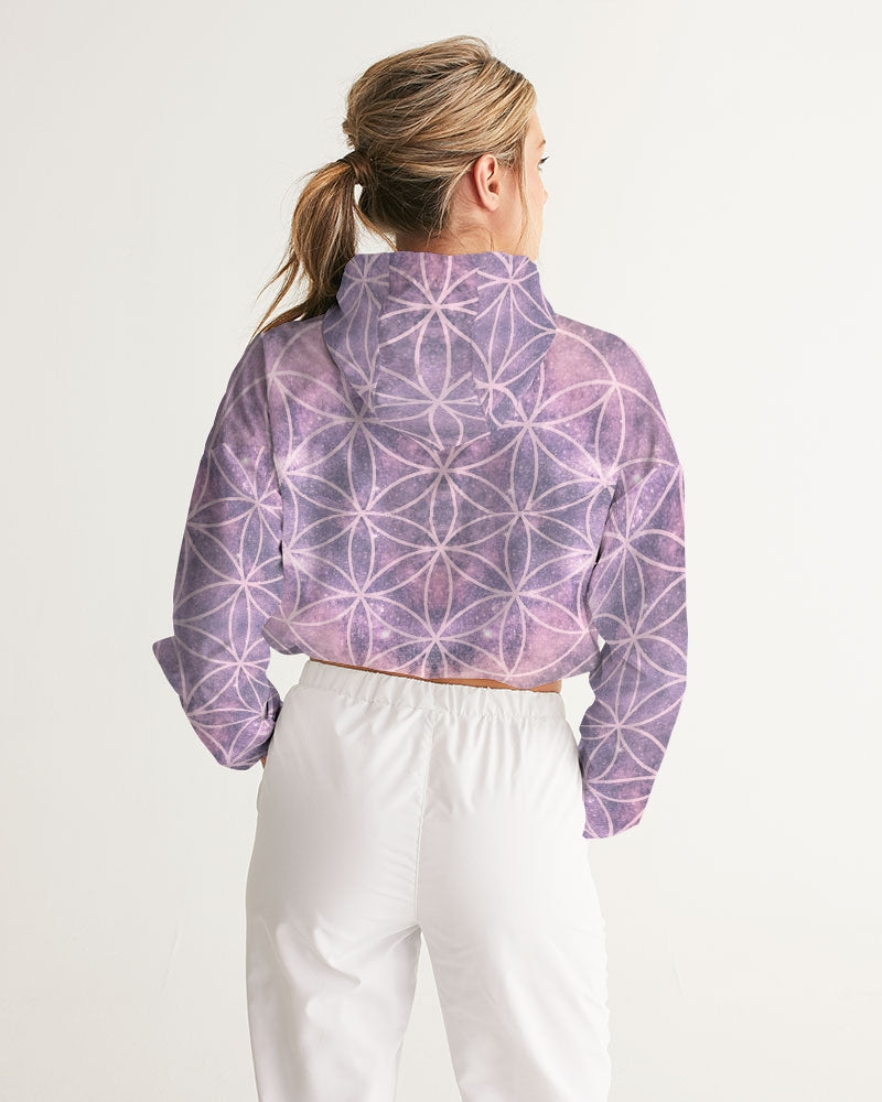 The Flower of Life Women's Cropped Windbreaker