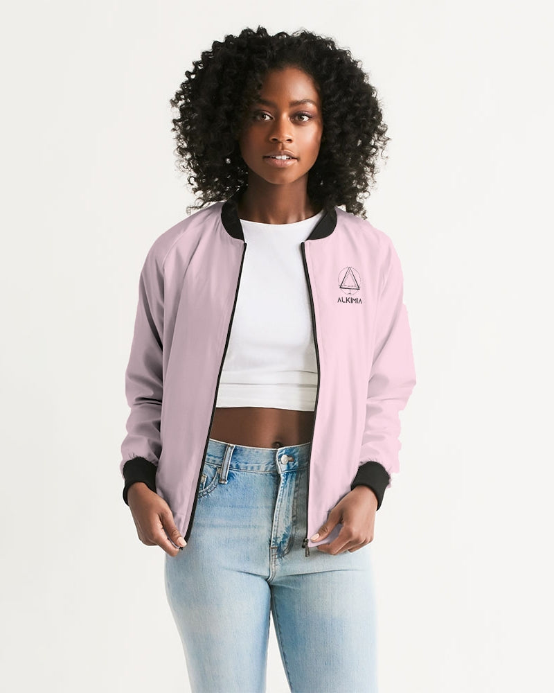 Flower of Life in Rose Women's Bomber Jacket