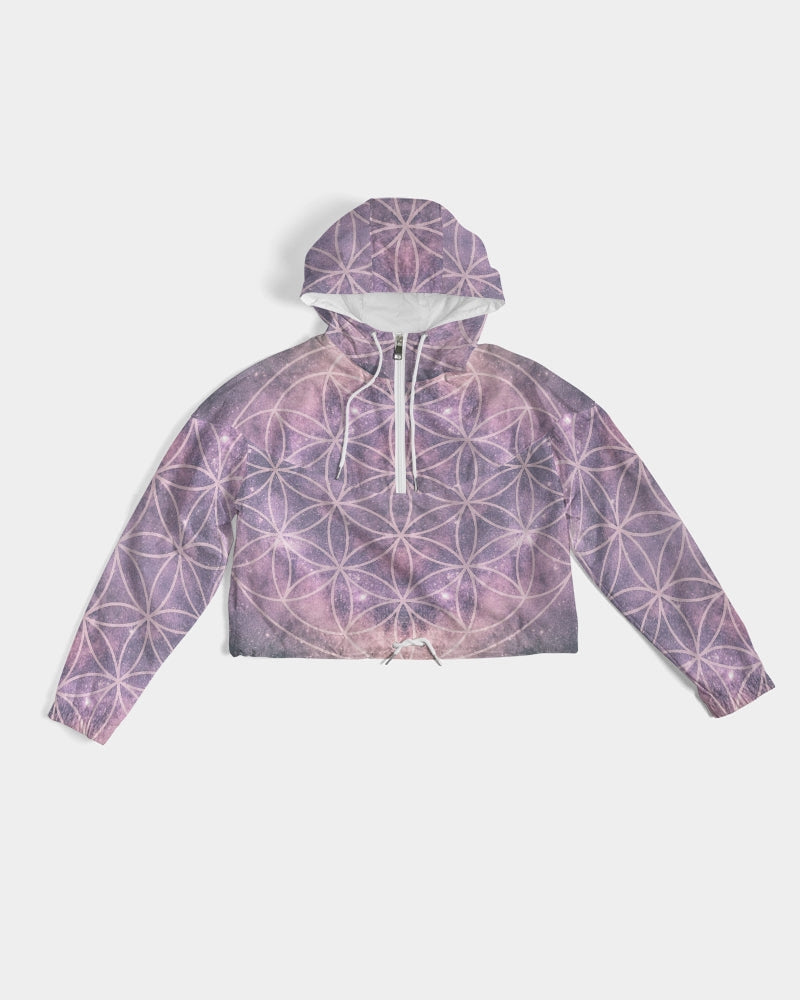 The Flower of Life Women's Cropped Windbreaker