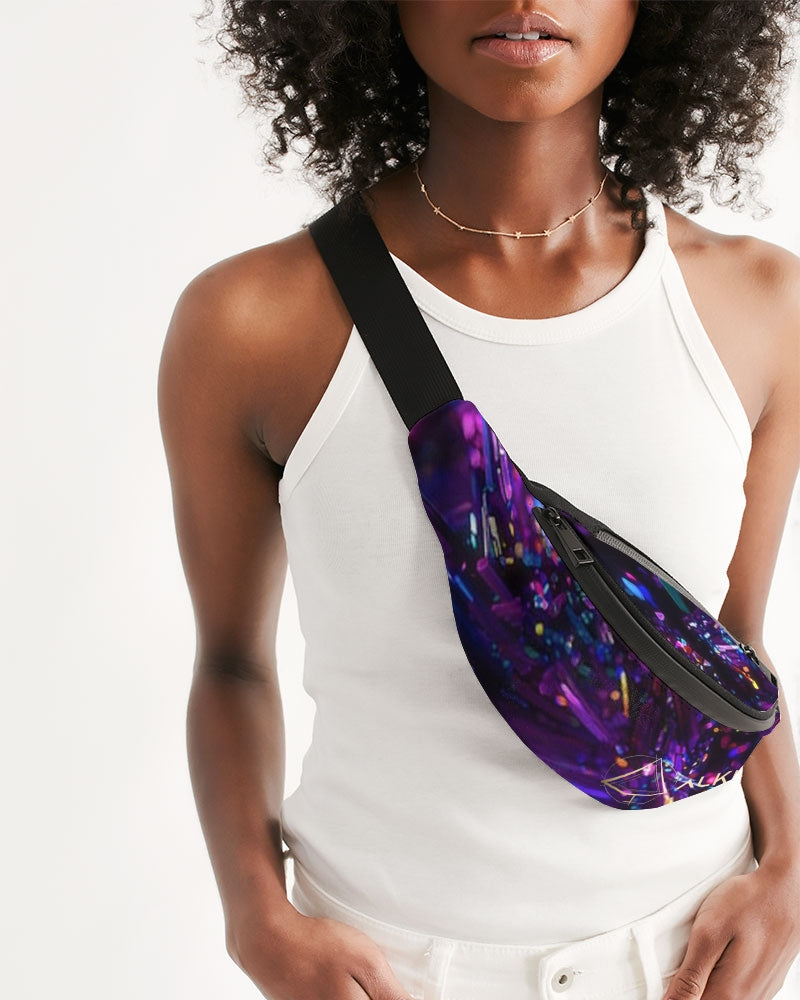 Purple Crystals Crossbody Sling Bag