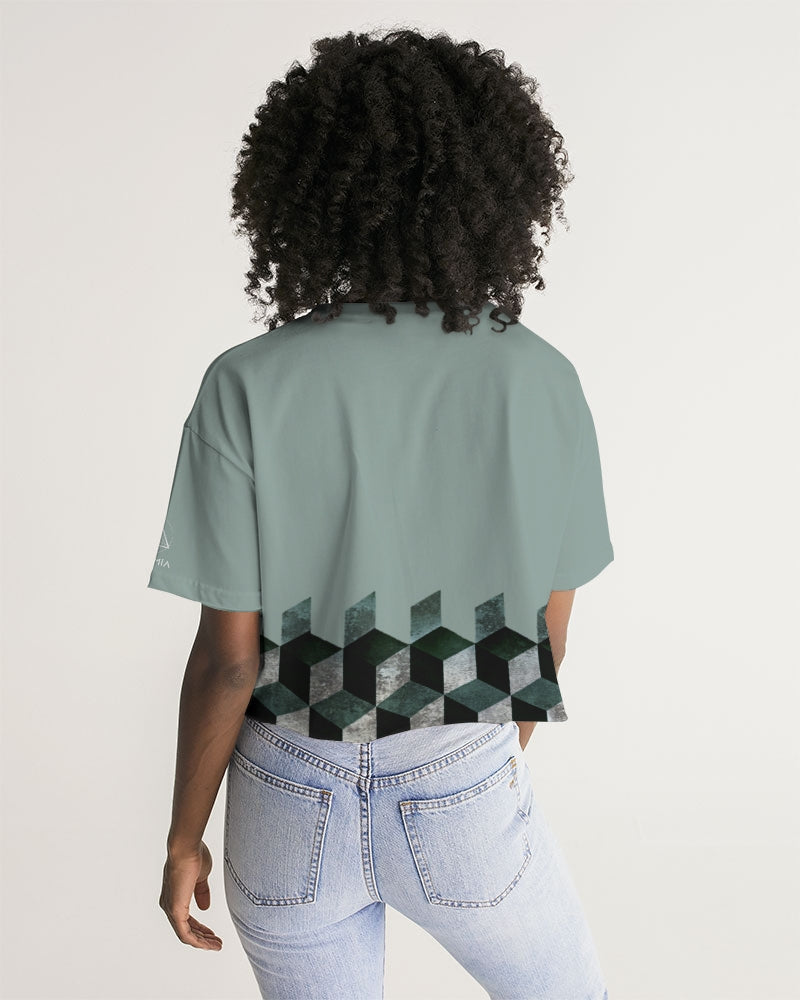 Hexahedron (Cube) Women's Cropped tee