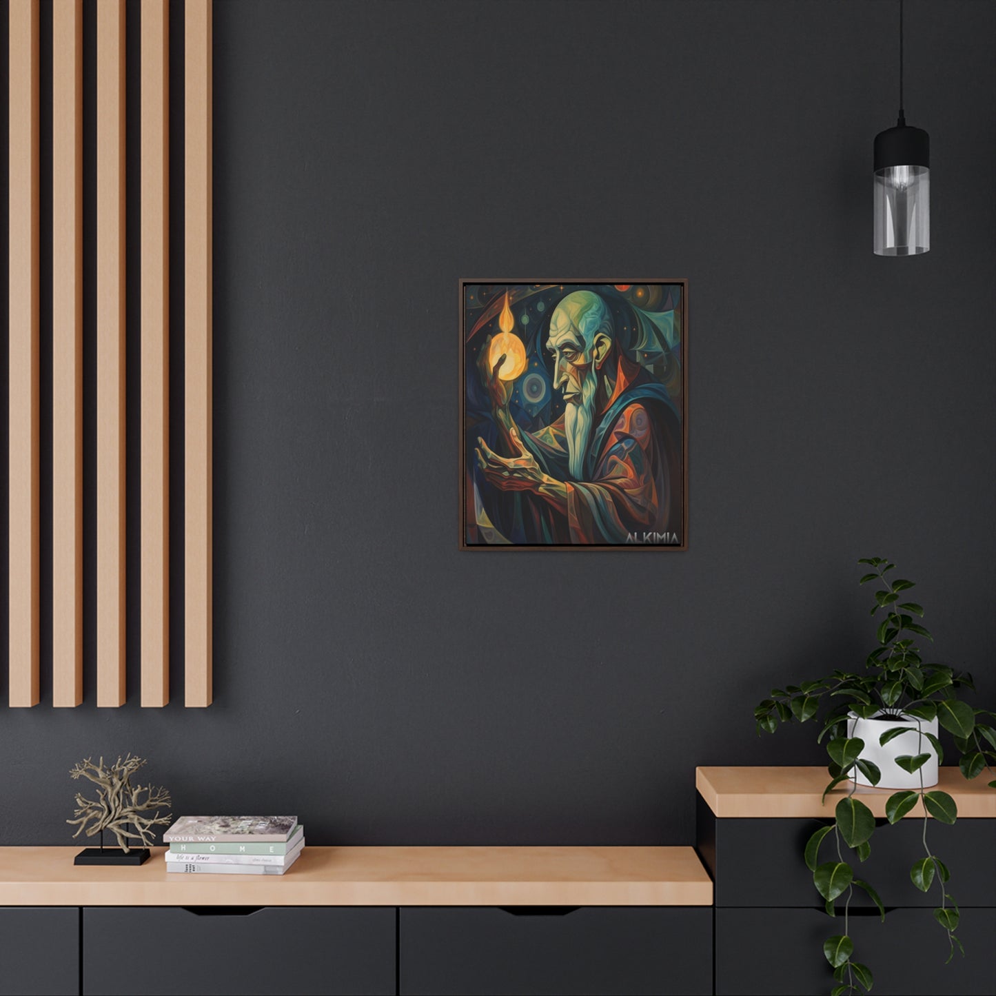 Alchemist and Philosopher's Stone Canvas and Frame