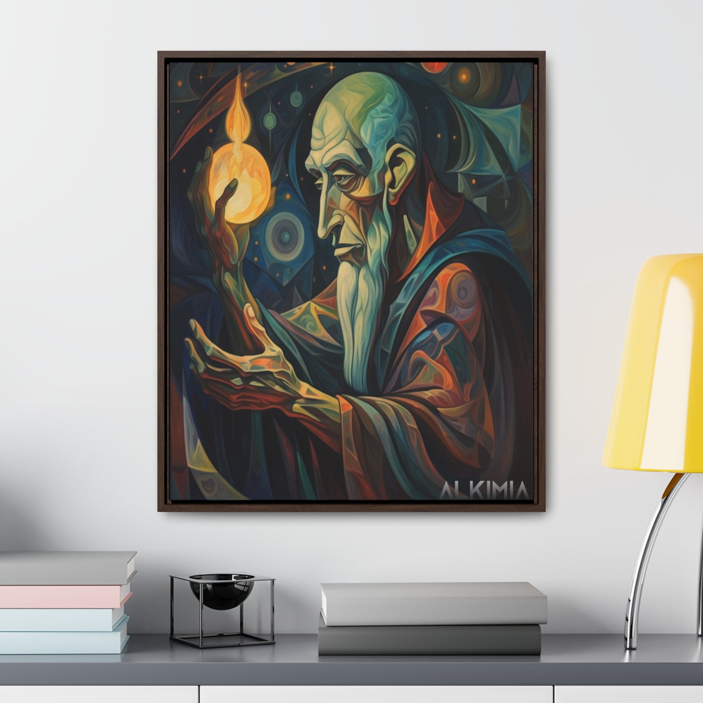 Alchemist and Philosopher's Stone Canvas and Frame