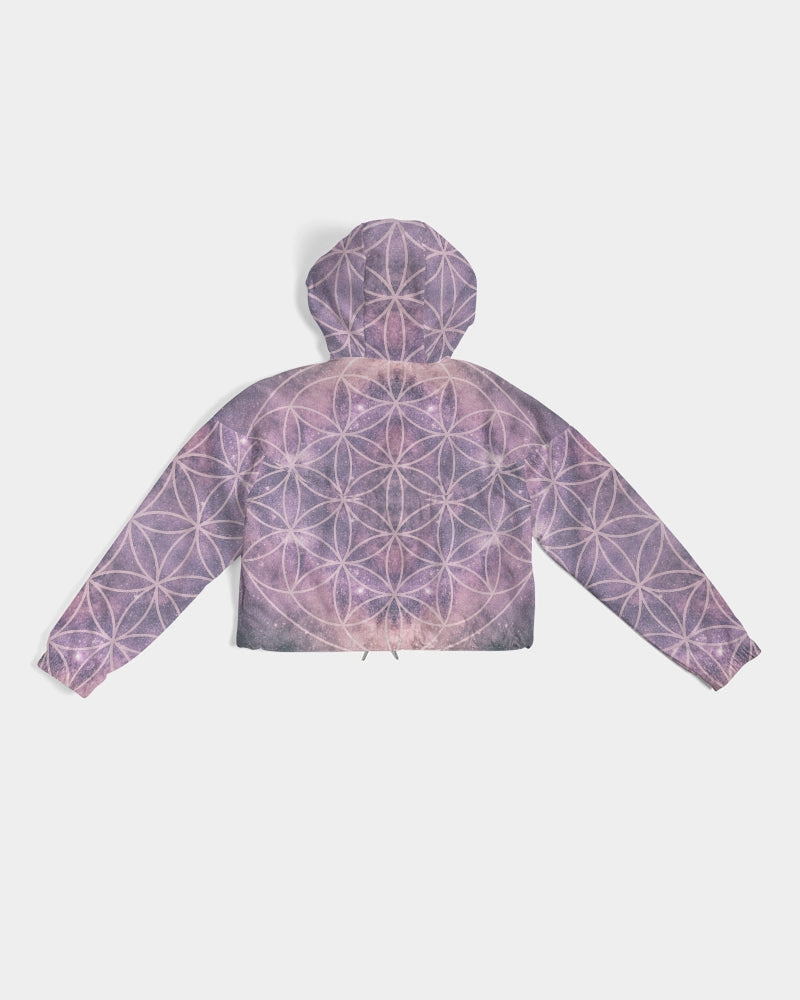 The Flower of Life Women's Cropped Windbreaker