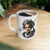 Beethoven Wearing Headphones Coffee Mug