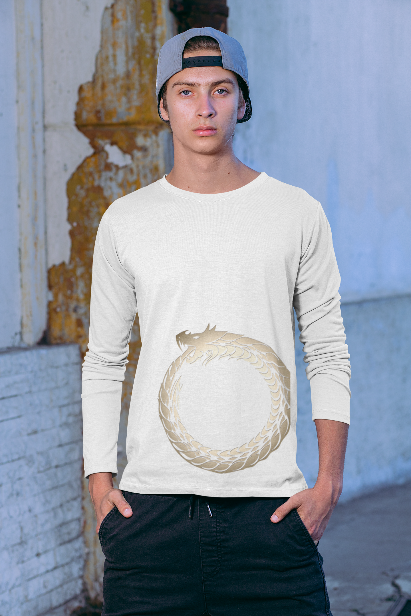 Golden Ouroboros Men's Long Sleeve Tee